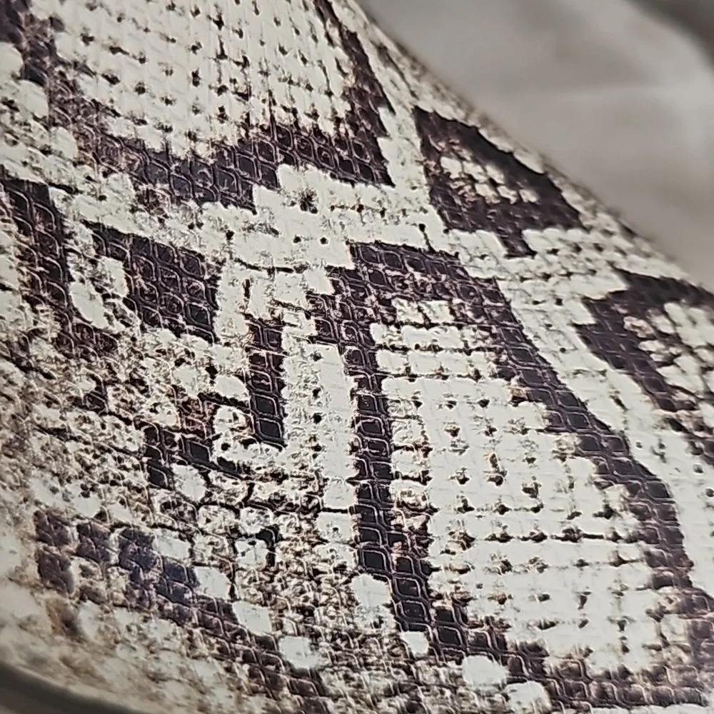 NEW Vince Camuto snake print leather ankle booties high  heel back zipper - Picture 9 of 12